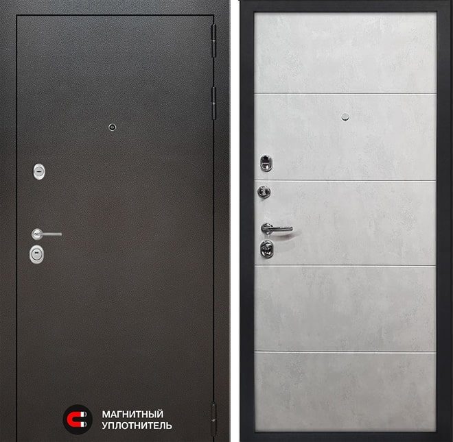 Входная дверь в интерьере серии «LOFT» модель 22 бетон серый