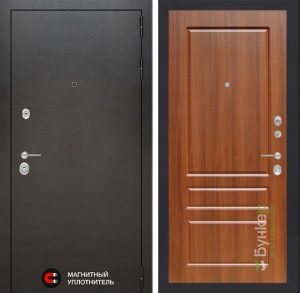 Входная дверь в интерьере серии «LOFT» модель 5 орех бренди