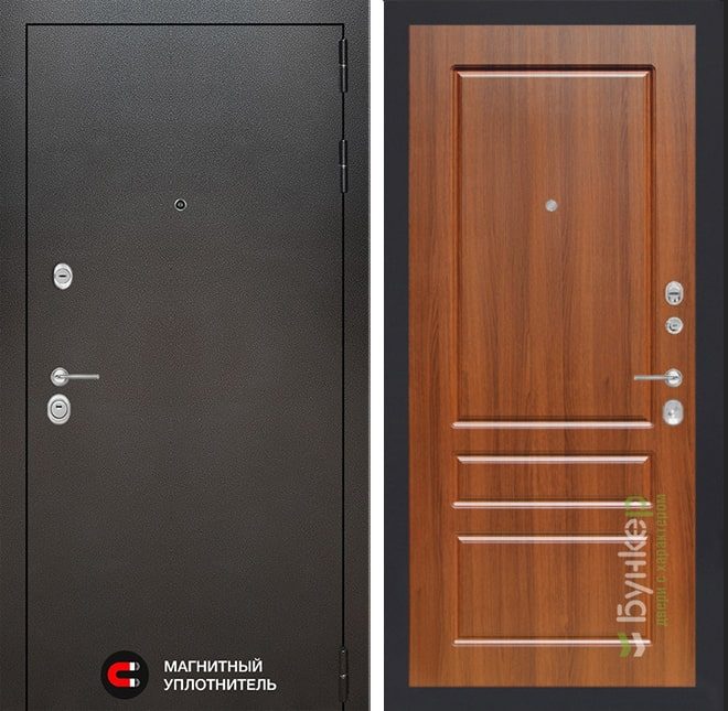 Входная дверь в интерьере серии «LOFT» модель 5 орех бренди