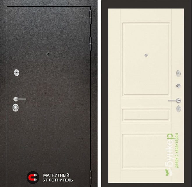 Входная дверь в интерьере серии «LOFT» модель 7 капучино