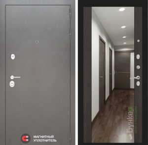 Входная дверь в интерьере серии «SILVER» модель 19 безопасное зеркало в полный рост