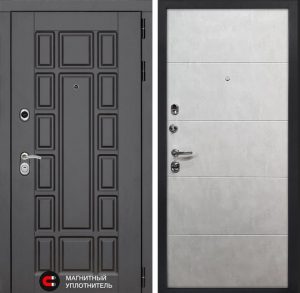 Входная дверь в интерьере серии «NEW YORK» модель 22 Бетон серый