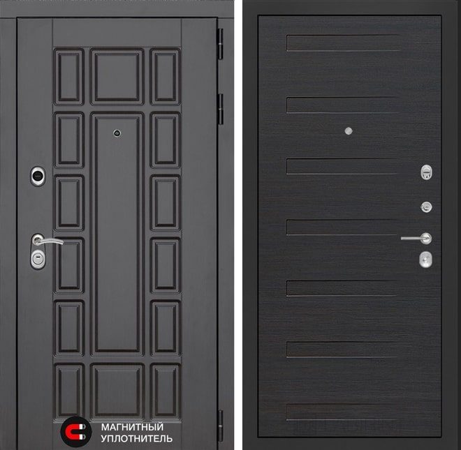 Входная дверь в интерьере серии «NEW YORK» модель 25 Эковенге поперечный