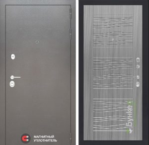 Входная дверь в интерьере серии «SILVER» модель 10 Сандал серый