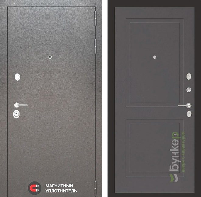 Входная дверь в интерьере серии «SILVER» модель 15 Софт графит