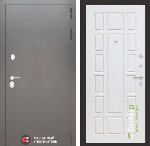 Входная дверь в интерьере серии «SILVER» модель 16 Белое дерево