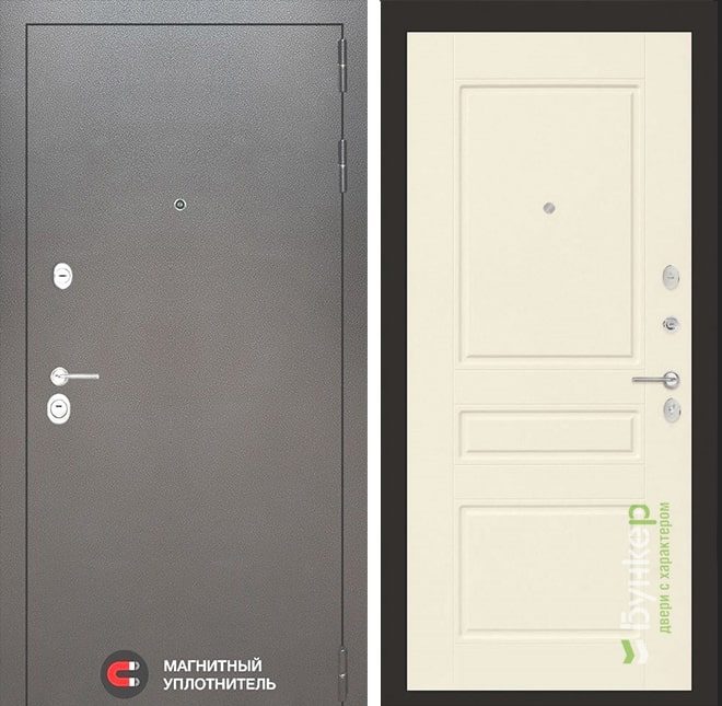 Входная дверь в интерьере серии «SILVER» модель 7 Капучино