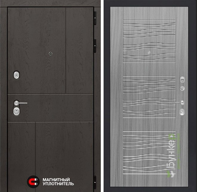 Входная дверь в интерьере серии «URBAN» модель 10 Сандал серый