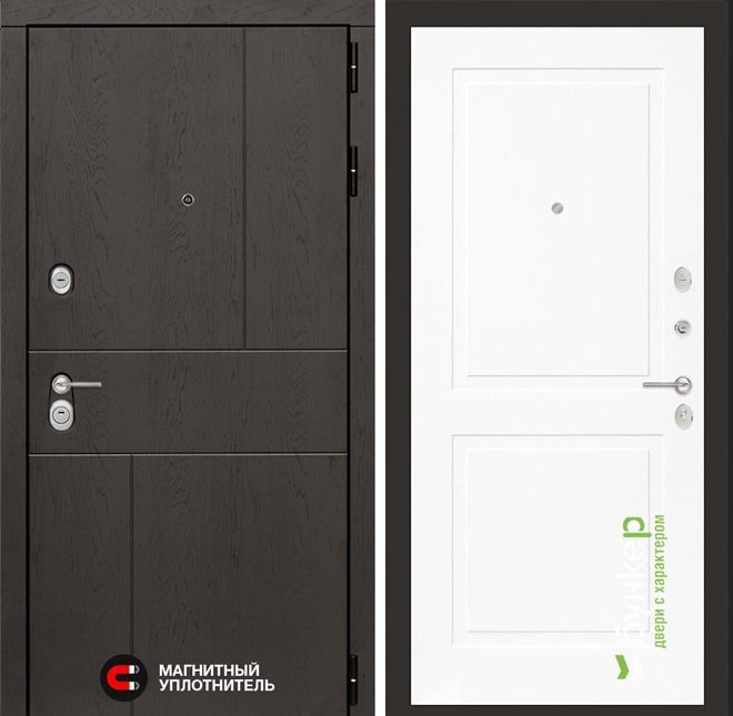 Входная дверь в интерьере серии «URBAN» модель 14 Софт белый
