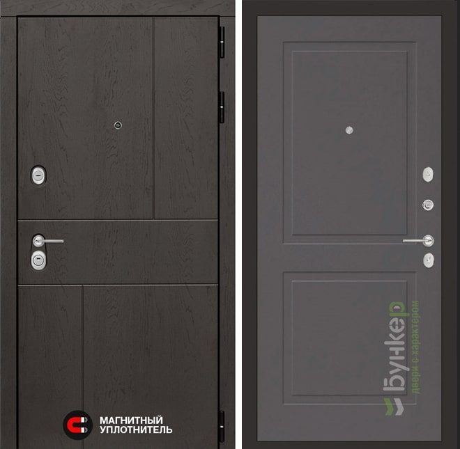 Входная дверь в интерьере серии «URBAN» модель 15 Софт графит