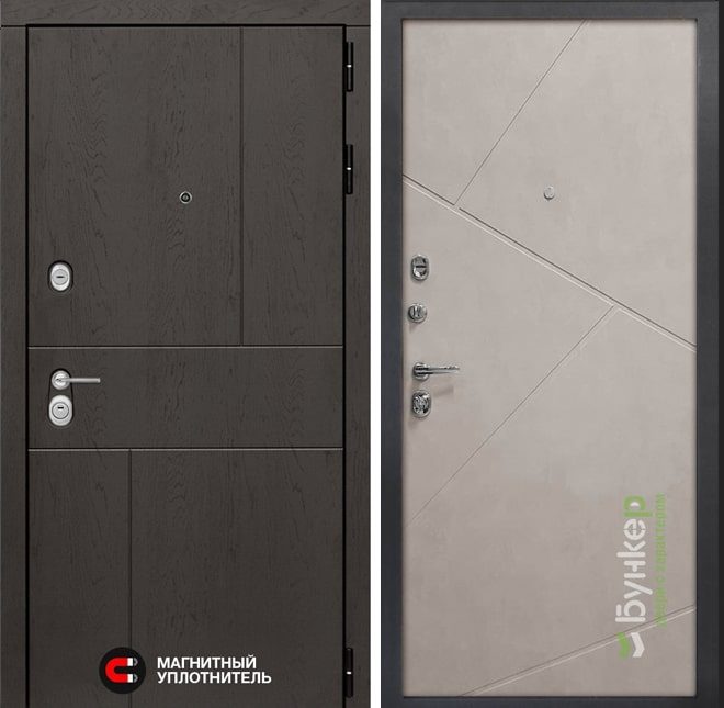 Входная дверь в интерьере серии «URBAN» модель 23 Бетон беж