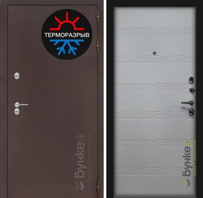 Входная дверь в интерьере серии «ТЕРМО-3» модель №33 белый снег