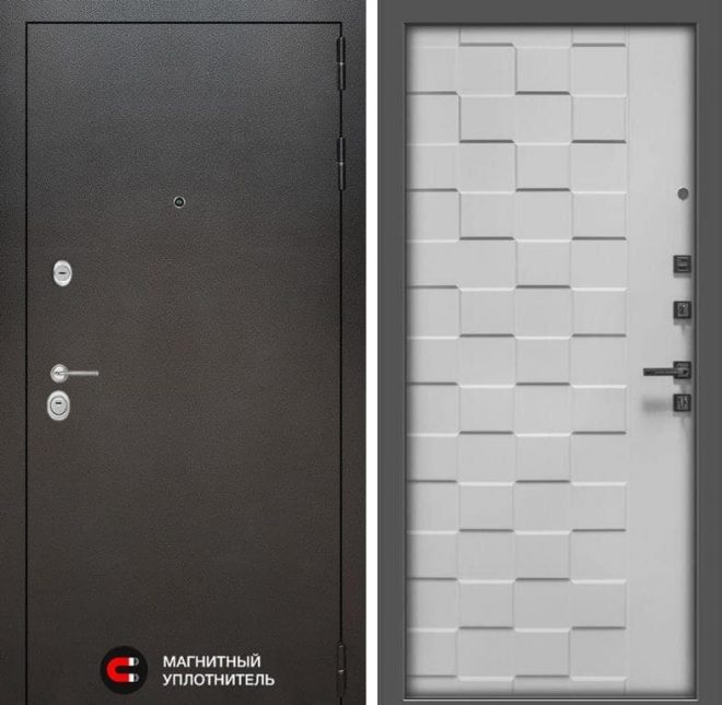 Входная дверь в интерьере серии «LOFT» модель 32 Белый софт