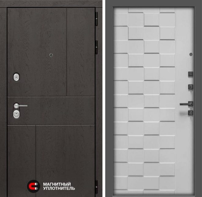 Входная дверь в интерьере серии «URBAN» модель 32 белый софт