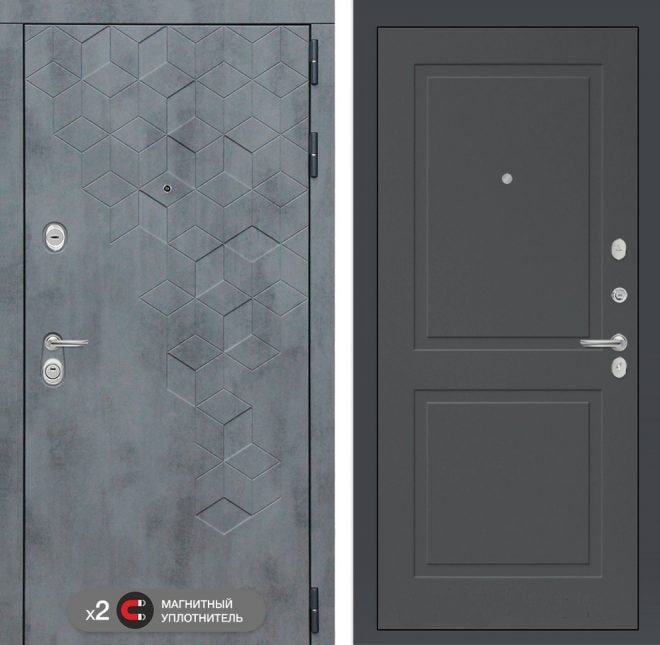 Входная дверь в интерьере серии «BETON» модель 15 софт графит