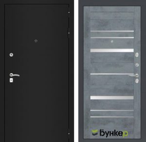 Входная дверь в интерьере серии «GARANT» модель №38 бетон темный