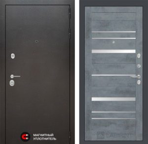 Входная дверь в интерьере серии «LOFT» модель 38 бетон темный