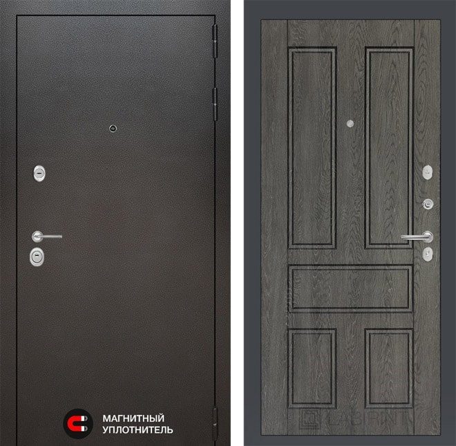 Входная дверь в интерьере серии «LOFT» модель 39 Дуб графит