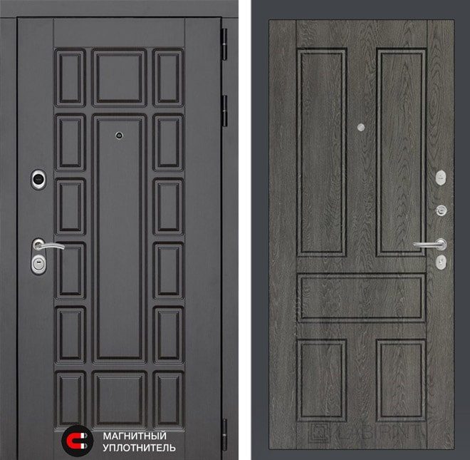 Входная дверь в интерьере серии «NEW YORK» модель 39 Дуб графит
