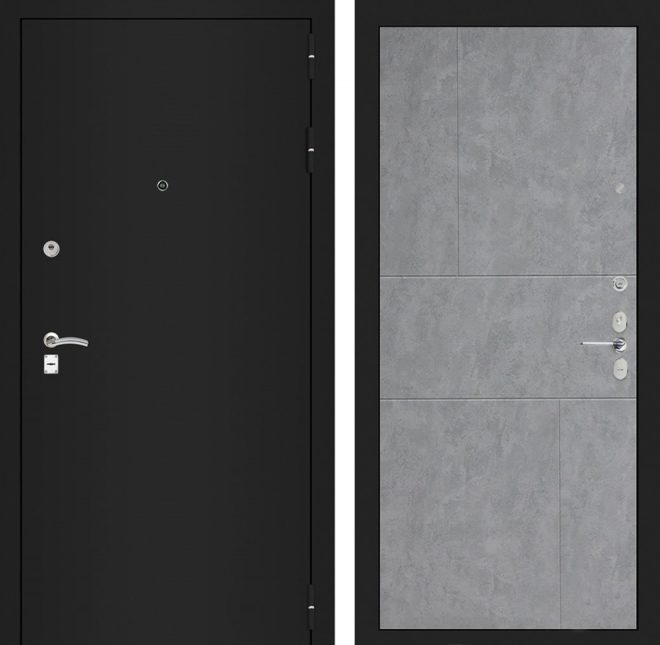 Входная дверь фото серии «GARANT» модель №42 бетон серый