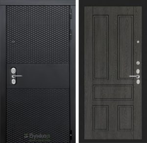 Входная дверь в интерьере серии «BLACK» модель 39 Дуб филадельфия графит