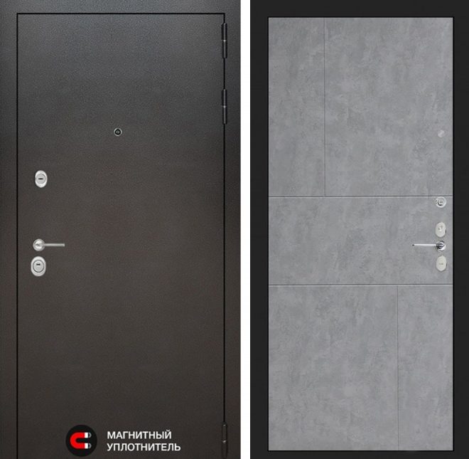 Входная дверь в интерьере серии «LOFT» модель 42 бетон серый