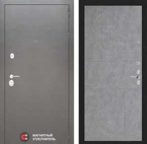 Входная дверь в интерьере серии «SILVER» модель 42 бетон серый