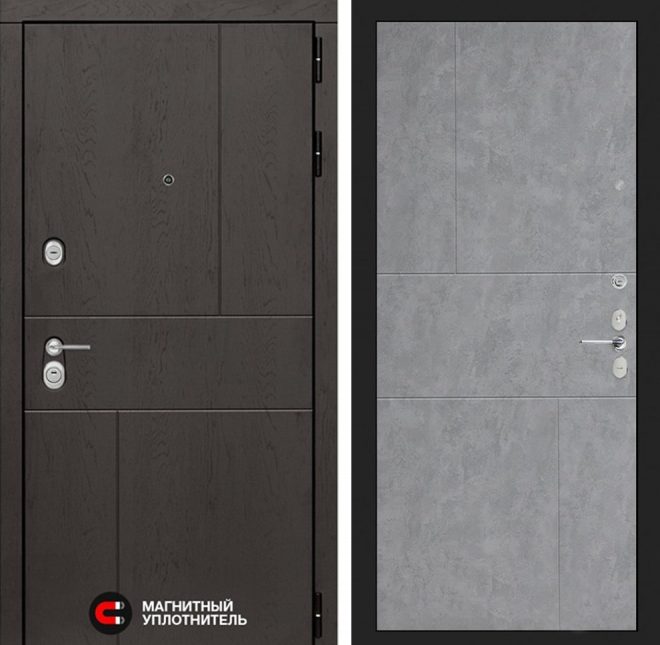 Входная дверь в интерьере серии «URBAN» модель 42 бетон серый